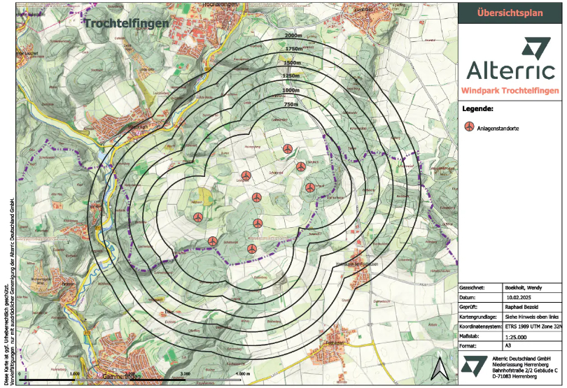 Lageplan Windpark Trochtelfingen